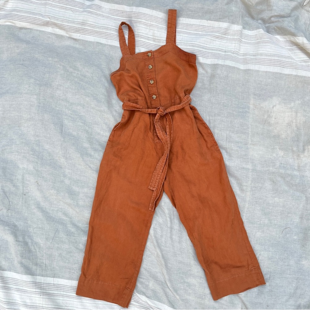 Everlane Linen Jumpsuit / overalls Burnt Orange size 4